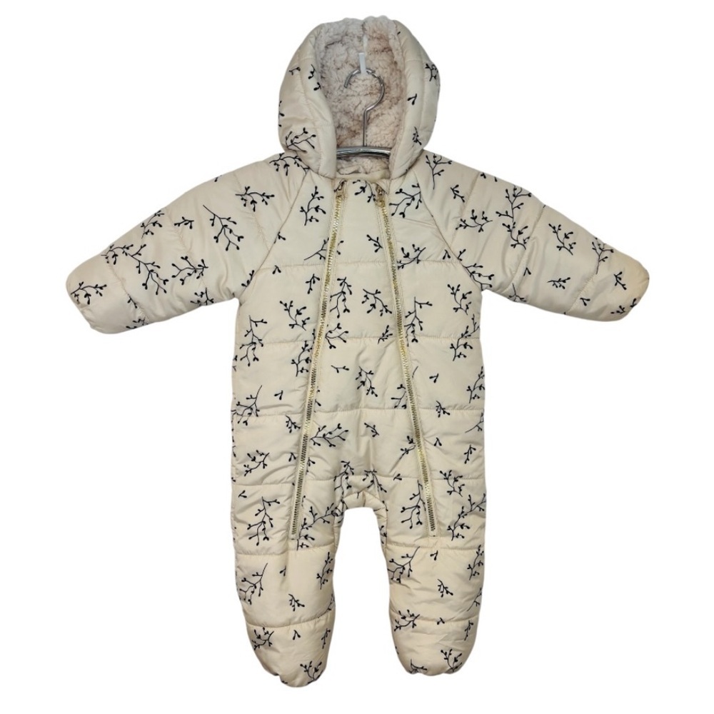 Jessica Simpson Baby Girl’s Print Pramsuit with Fleece Lined Hood Size 24M